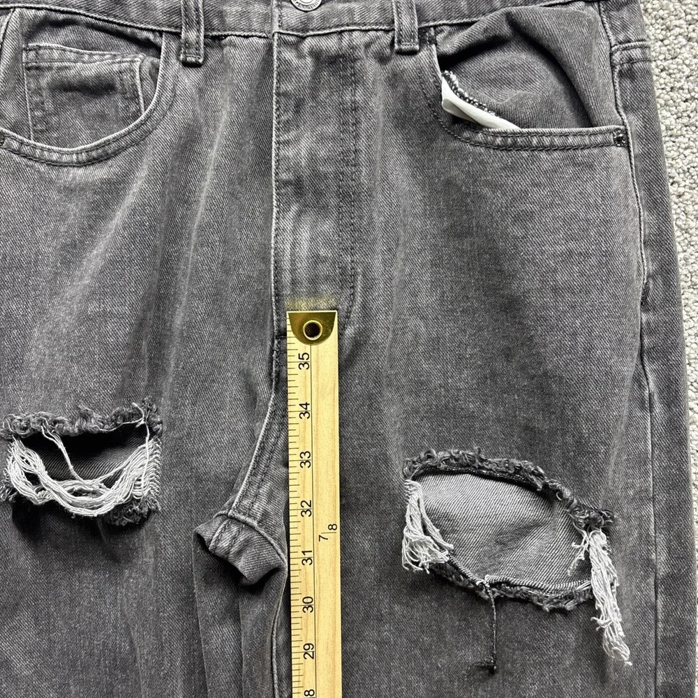 Pretty Little Thing Washed‎ Grey Split Hem Leg Women's Jeans Sz: 4 US (8 UK) NWT